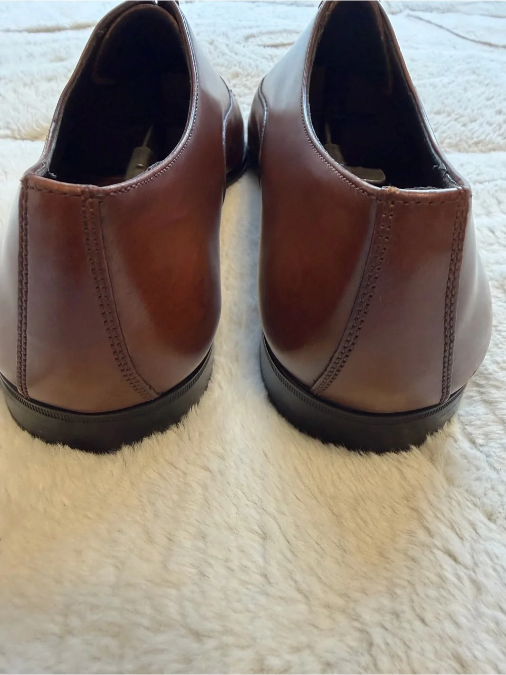 $895 Salvatore Ferragamo Brown Leather Cap-Toe Oxford Dress Shoes 9